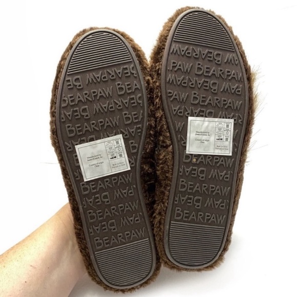 Bearpaw Plush Slippers Leopard Print Faux Fur Slides Brown Size Large 9/… - Picture 8 of 8